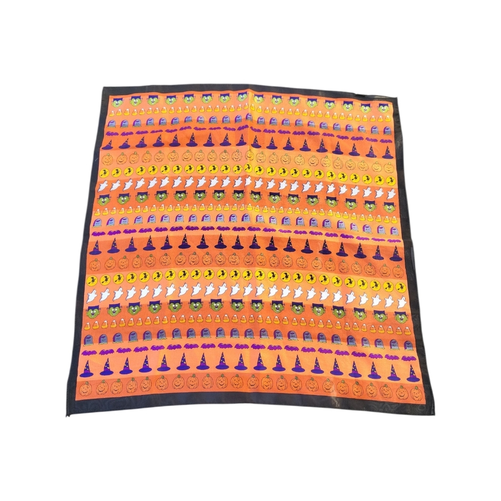 Vintage Elaine Gold XIIX Collection Halloween Scarf Square 20" x 20"